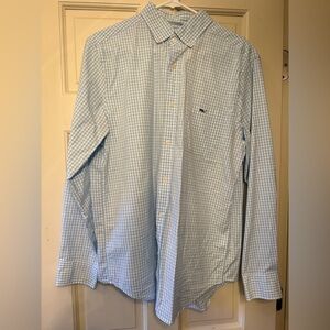 Vineyard Vines Blue Gingham Button Down Shirt